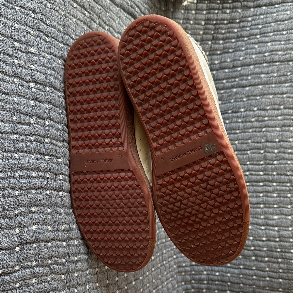 Isabel Marant Cream and Burgundy Sneakers 37 - Picture 6 of 6
